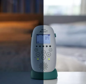 Philips AVENT DECT Бебефон SCD731/52 с температурен сензор, успокояваща нощна светлина, приспивни песни и нощен проектор