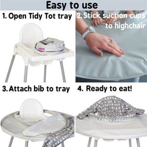 Tidy Tot комплект за хранене - покривало за табла и лигавник Coverall с велкро Sand лисици